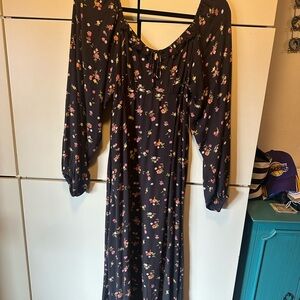 Billabong Brown and Orange Bishop Sleeve Sundress